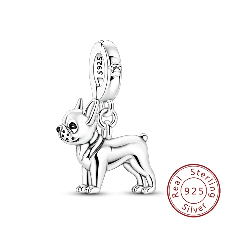 

Этот совершенно новый кулон из стерлингового серебра 925 пробы в форме бульдога с бусинами подходит для самостоятельного изготовления оригинальных браслетов, сочетающихся с другими браслетами.