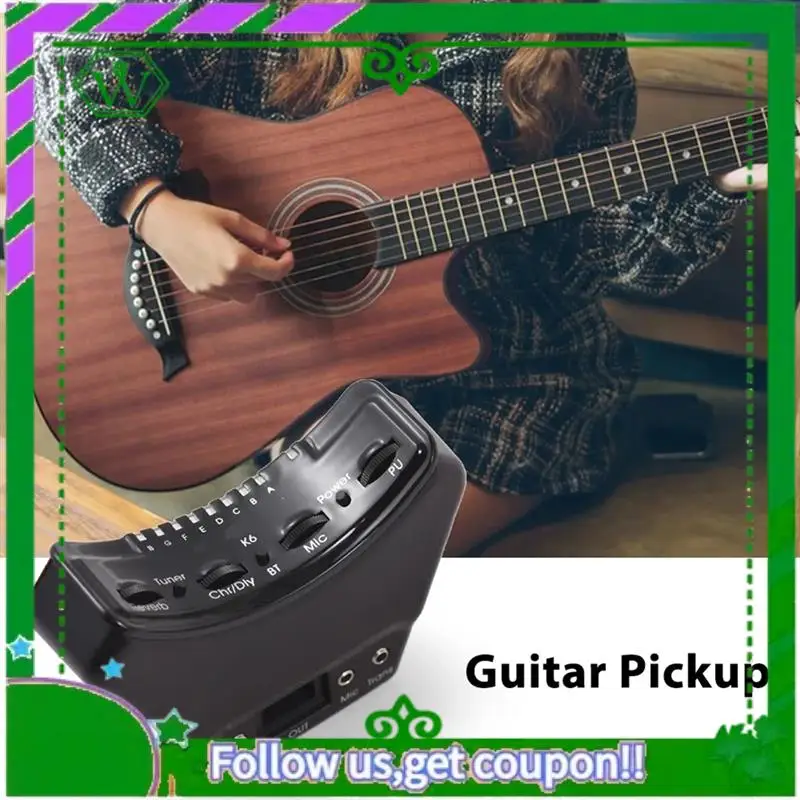 

Reliable-Guitar Pickup Wooden Guitar Sound Hole Pickup Board Double Pickup Resonance/Anti-Howl/BT No Punching Guitar Pickup