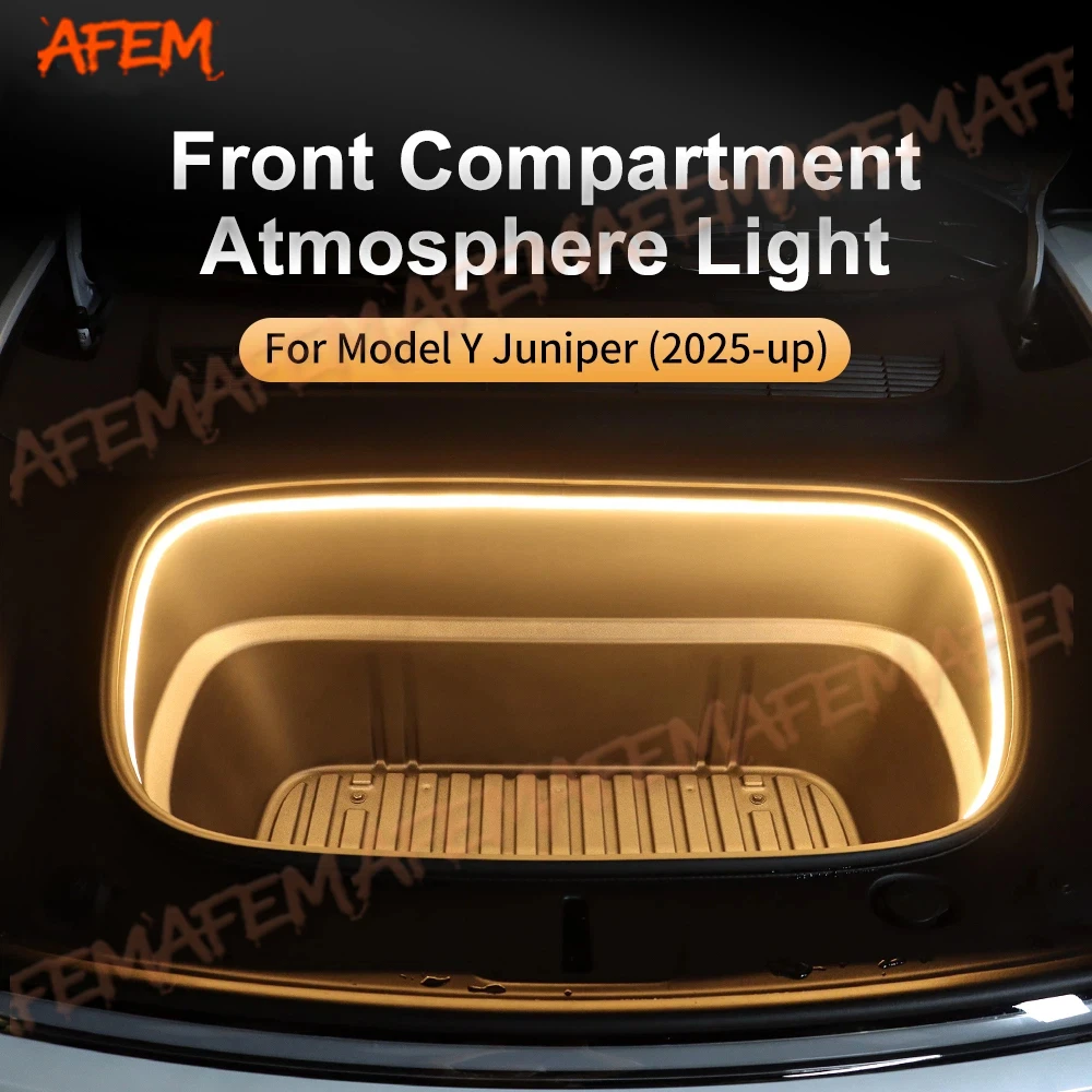 Front Trunk Light For Tesla Model Y Juniper Launch 2025-Up Magnetic Induction Switch LED Light Yellow White Trim Car Accessories