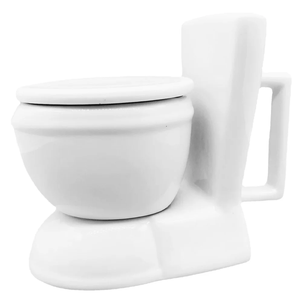 

Ceramic Toilet Mug Lid Novelty Coffee Cup Tea Tumbler Realistic Funny Gift Present for Office Home Holiday Holiday Water Cup