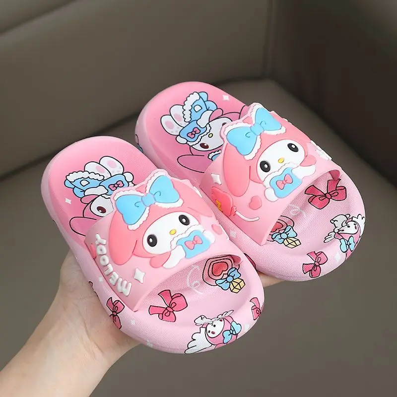 

Sweet Sanrio My Melody Anime Kawaii Ins Baby Children Indoor Slippers Summer Cute Kuromi Bath Princess Shoes Gifts for Kids