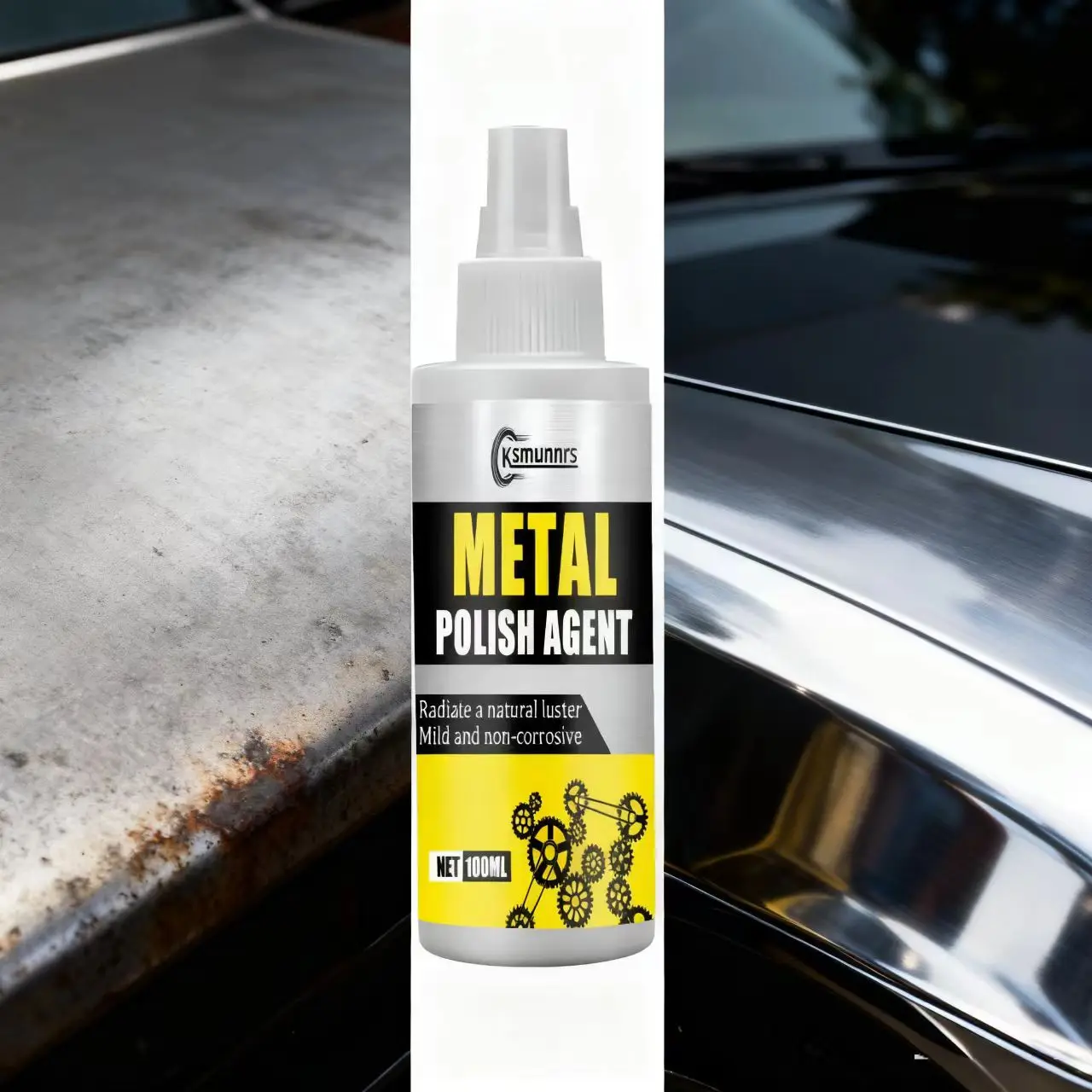 عامل تلميع المعدن Ksmunnrs 100 مل - يشع اللمعان الطبيعي، خفيف وغير قابل للتآكل، مرمم لامع معدني للأجهزة والآلات #3