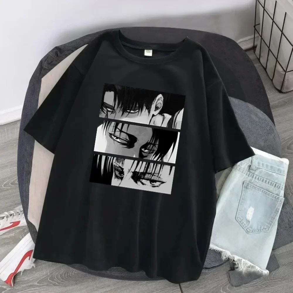 Anime Attack on Titan Printed T Shirt Cartoon Levi Ackerman Harajuku Unisex Short Sleeve Tops Tees Casual Tshirt Women T-shirt