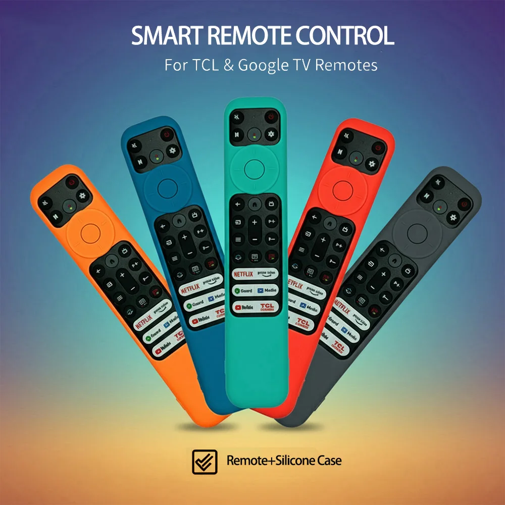 MRSVI RC902V FMR4 Replacement Remote Control With Silicone Case for TCL LED QLED 4K UHD Smart Android TV (No Voice Function)