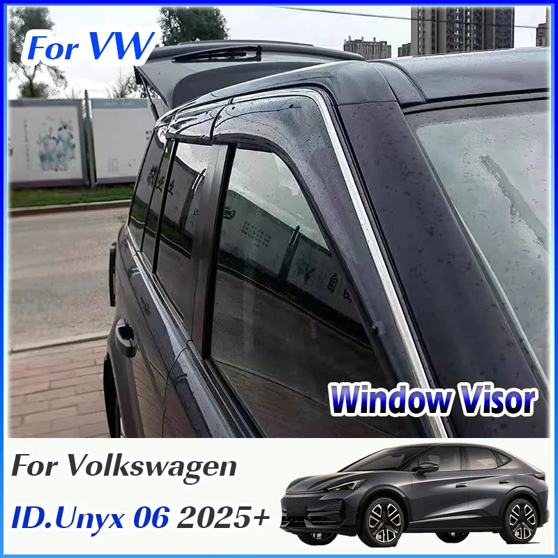 

Для Volkswagen VW ID. Unyx 06 2025 2026: Дефлекторы окон, ветровики, защита от дождя, декоративная яркая накладка
