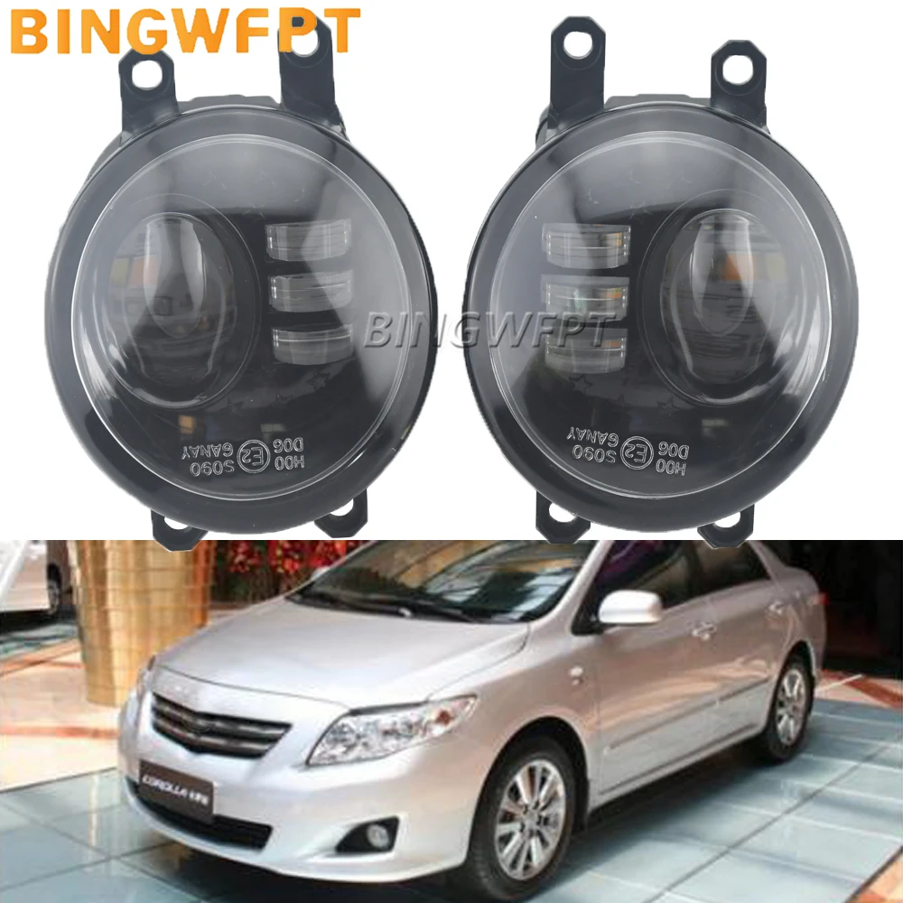 

Car H11 Front Bumper Fog Light For Toyota Corolla 2007 2008 2009 2010 NEW 2PCS Right + Left Fog Lamp Double LED Fog Lights