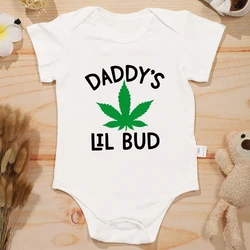 Daddy's Lil Bud Newborn Boy Onesie estetyczne Cute Baby Girl ubranka moda lato dom dorywczo stroje dla niemowląt wysokiej jakości tanie