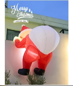 2024 Christmas Decorations Window Climbing Santa Claus Inflatable Air Mold Theme Scene Arrangement Pendant Ornament Pendant