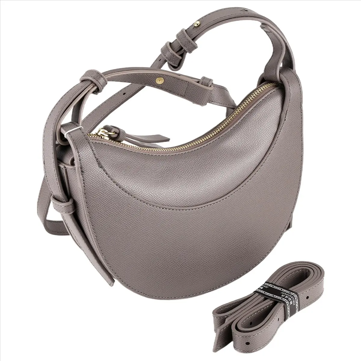 M09K Versatile Casual Crescent Bag Saddle Bag Fashionable Handbag Shoulder Bag Large Capacity Messenger Bag Gray