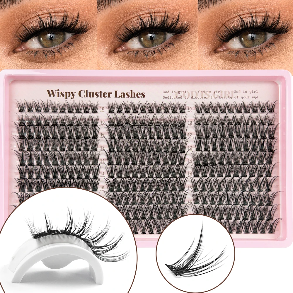 30 Reihen 240 Stück Wimpernbüschel, Volumen-Wimpernbüschel mit Spikes, Wimpernverlängerung, Wispy Spiky Einzelwimpern, DIY-Wimpernverlängerung – Detail 9