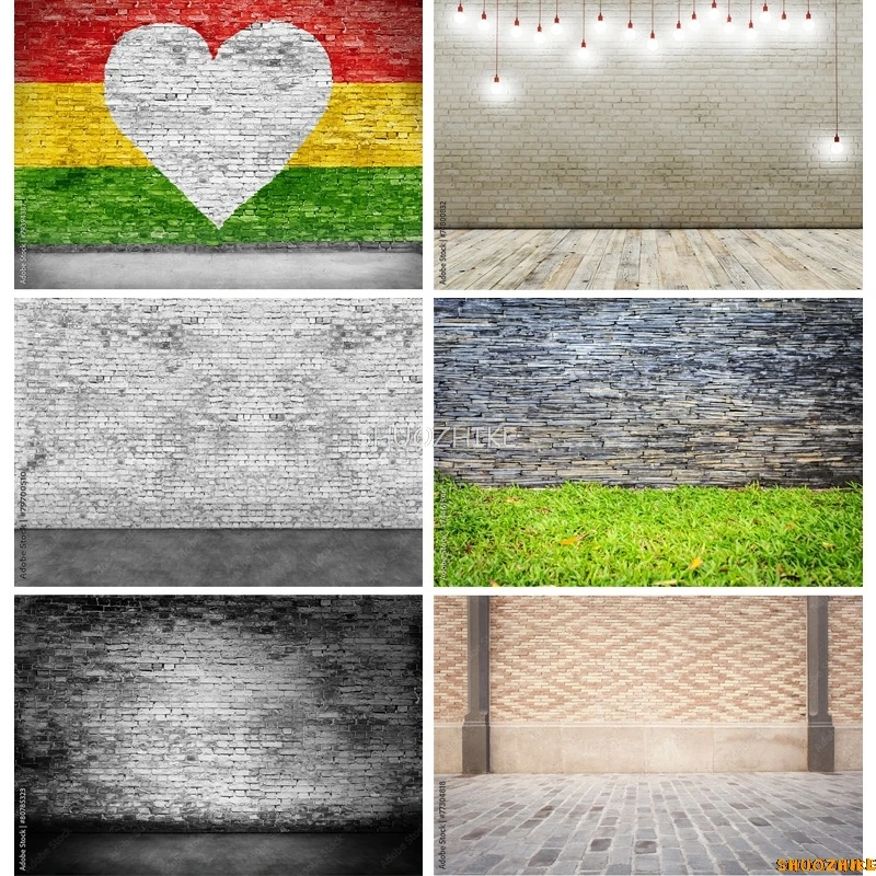

SHUOZHIKE Thin Cloth Vintage Brick Wall Wooden Floor Photography Backdrops Graffiti Photo Background Studio Prop DCR-03