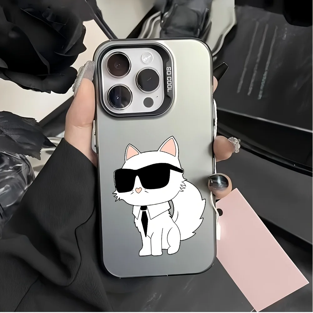 

Модный дизайнерский чехол для телефона с кошачьим узором для iPhone 16, 15, 14, 13, 12, 11 Pro/Max/Plus, противоударный задний чехол с защитой от отпечатков пальцев