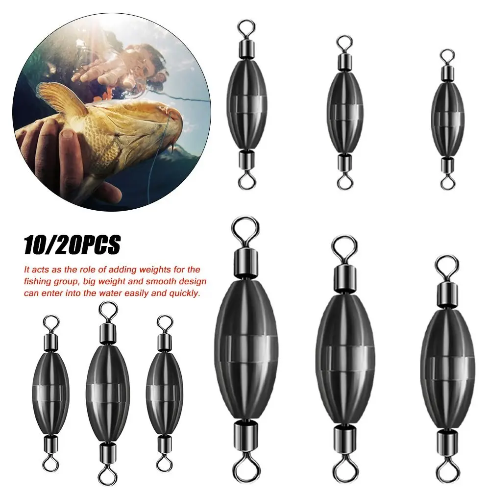 

10/20pcs weight Lead Sinker 2024 Hook Connector Weights Line Sinkers Split Sharped Sinker Fishing Tackle