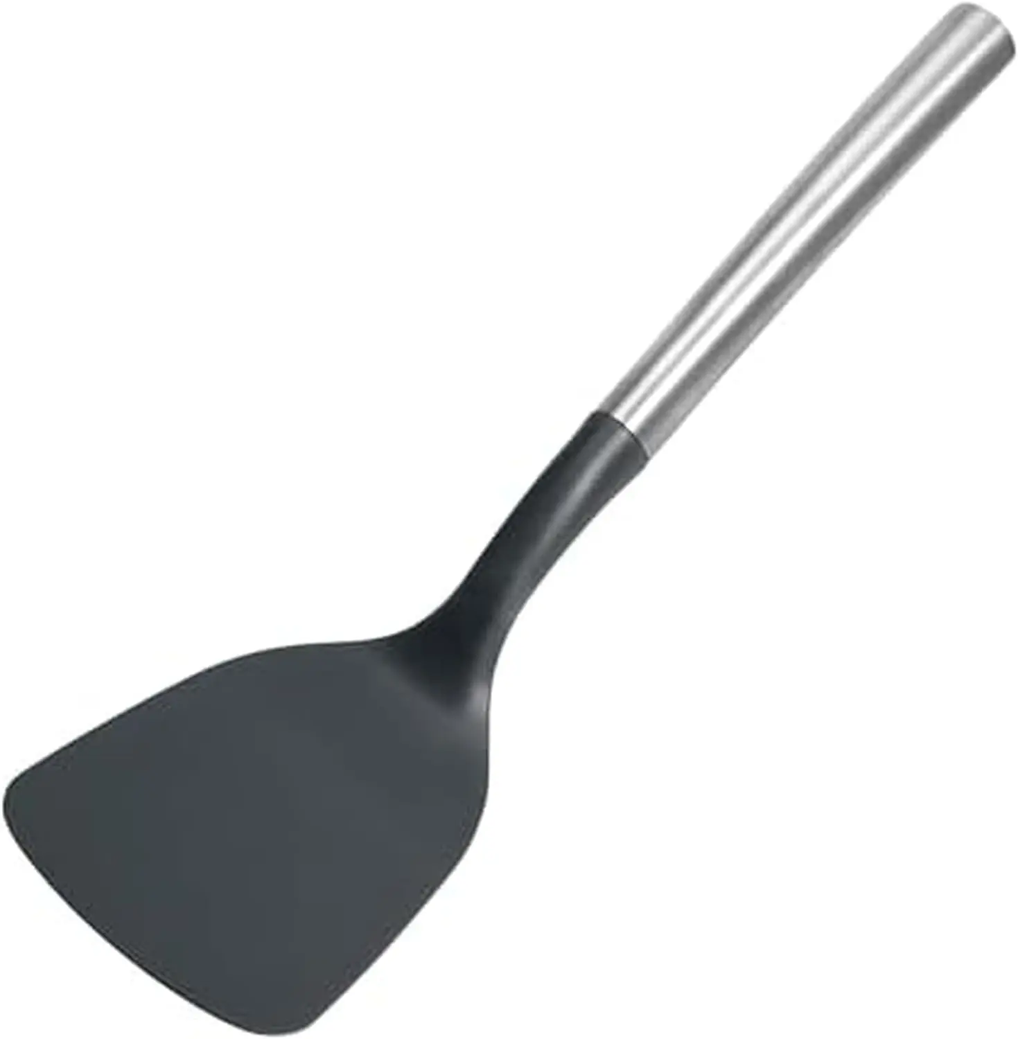 

Stainless Steel Short Turner, Silver - Slim Beveled Edge, Heat-Resistant Nylon Head