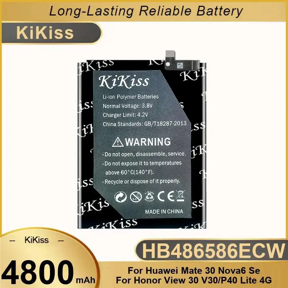 

Аккумулятор HB486586ECW 4800 мАч для Huawei Mate 30 Pro Nova 6 SE Honor View V30 P40 Lite 4G Jny-L01A Jny-L02A Jny-LX1