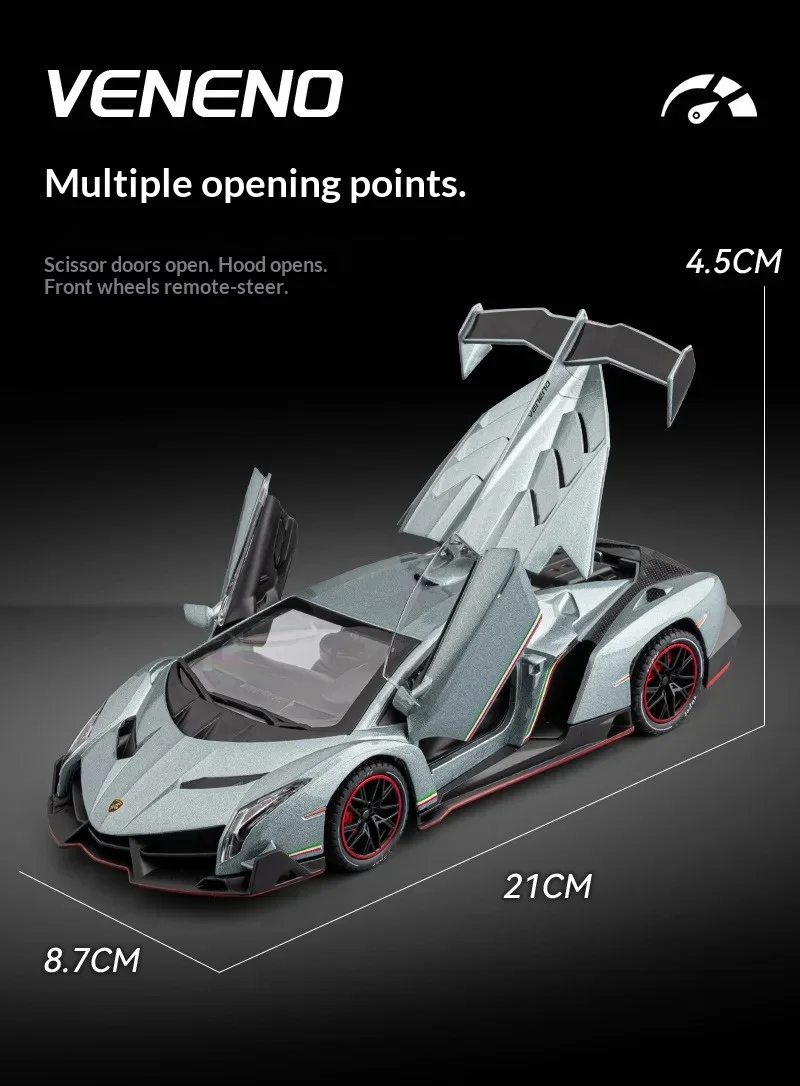 Chezhi1:24 لامبورغيني الصوت والضوء التحكم عن بعد سيارة لعبة مجسمة الصبي هدية عيد ميلاد لغز مجموعة مميزة