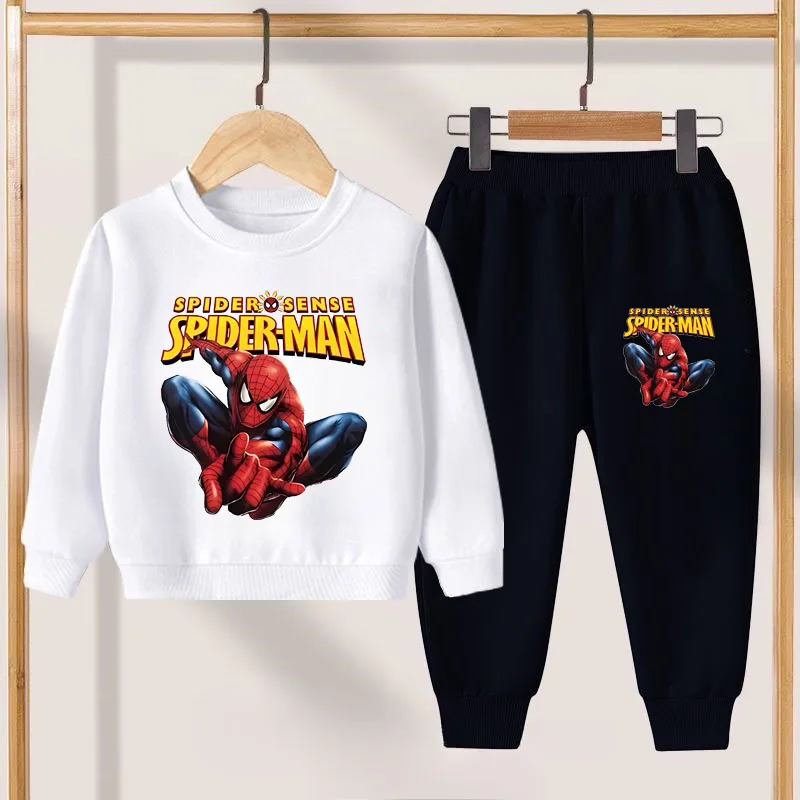Lente Nieuwe Stijl Casual Kinderkleding Sets Anime Spiderman Jongens Trui Lange Broek Tweedelig Pak Marvel Kids Sweatsuit
