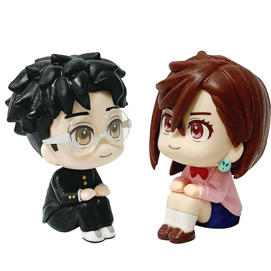 Nieuwe Big-Head Chibi Ayase Momo/Okarun - Romantische koppelset van Anime "Dandadan" |   Gelede figuurmodel, perfect cadeau