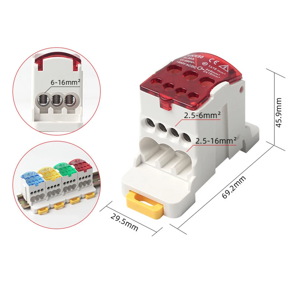 Borneira Electrical Terminal Box DIN Rail Connector Flame Retardant Base PC Shell And Brass Guide Quick Wiring Design