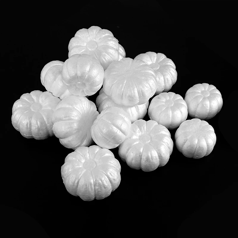 10Pcs 6/8cm DIY Halloween Foam Pumpkins Polystyrene Styrofoam Foam White Pumpkin For Halloween Home Decor Kids Handmade Crafts - view 2