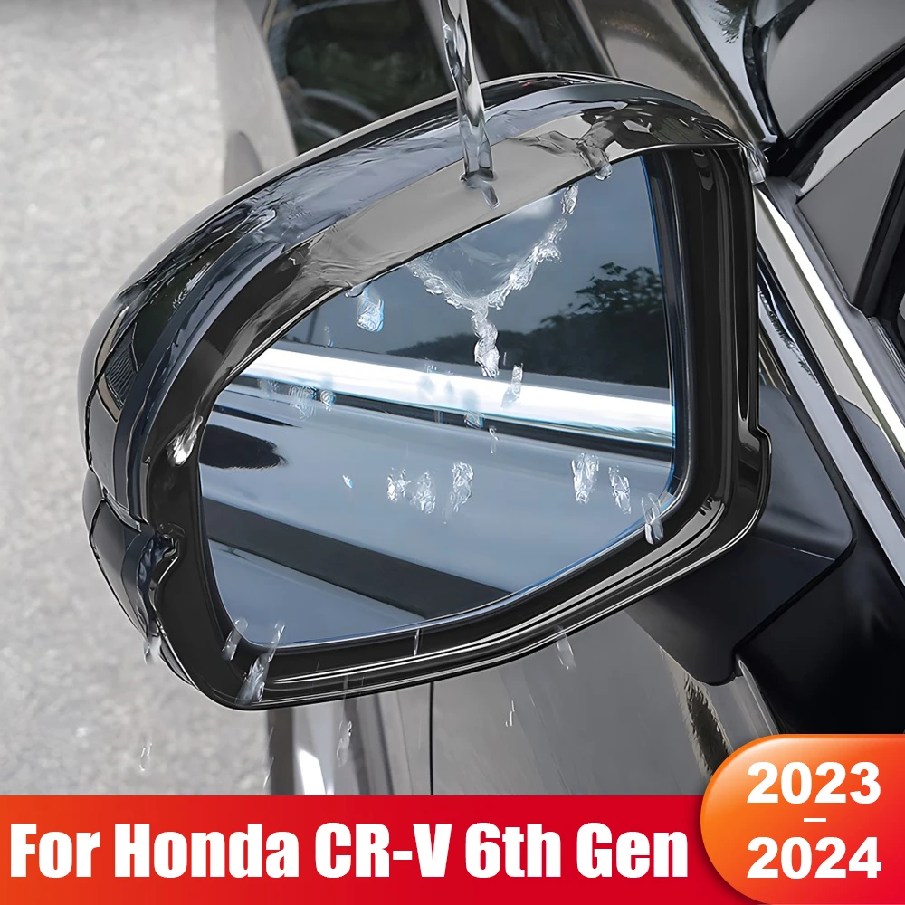 

For Honda CR-V CRV 6th Gen 2023 2024 2025 Hybrid Car Rear View Mirror Rain Eyebrow Rain Board Sunshade Cover Accessories