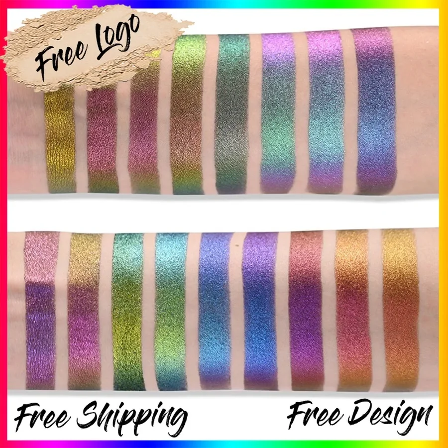 Custom 17colors Pigmented Chameleon Eyeshadow Powder Long Lasting Easy To Wear Glitter Waterproof Eyes Beauty Makeup Bulk