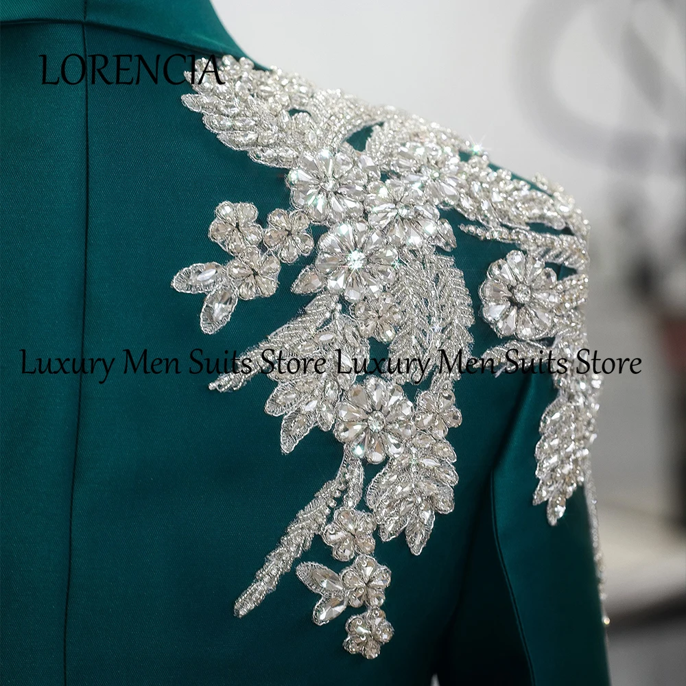 Glitter Diamond Suits for Men 2 Pieces Single Breasted Wedding Tuxedos Groom Wear Customized Blazer Pants costume homme luxe