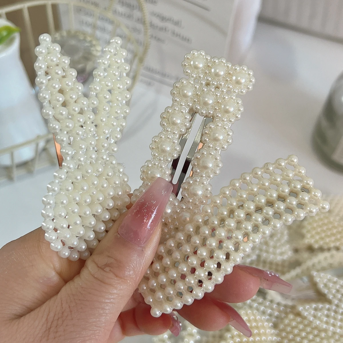 10/20 قطعة من مشابك الشعر اللؤلؤية العصرية والأنيقة، دبابيس الشعر، إكسسوارات الشعر النسائية مناسبة للارتداء اليومي، متعددة الاستخدامات للحفلات والحفلات الراقصة [مزيج عشوائي]