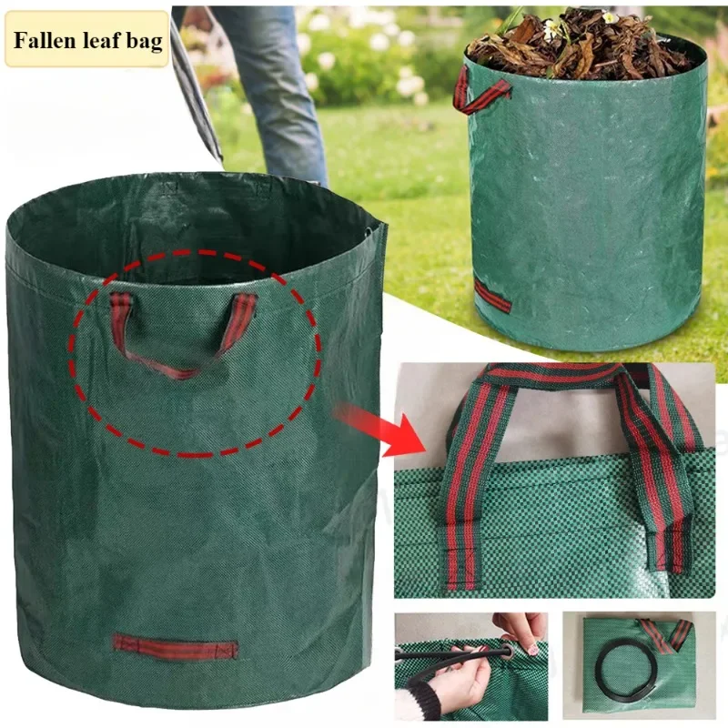 Garden Waste Bag 500L Large Capacity Garden Bag Reusable Waterproof Leaf Sack Weed Trash Can Container for Yard Leaf Storage Bag