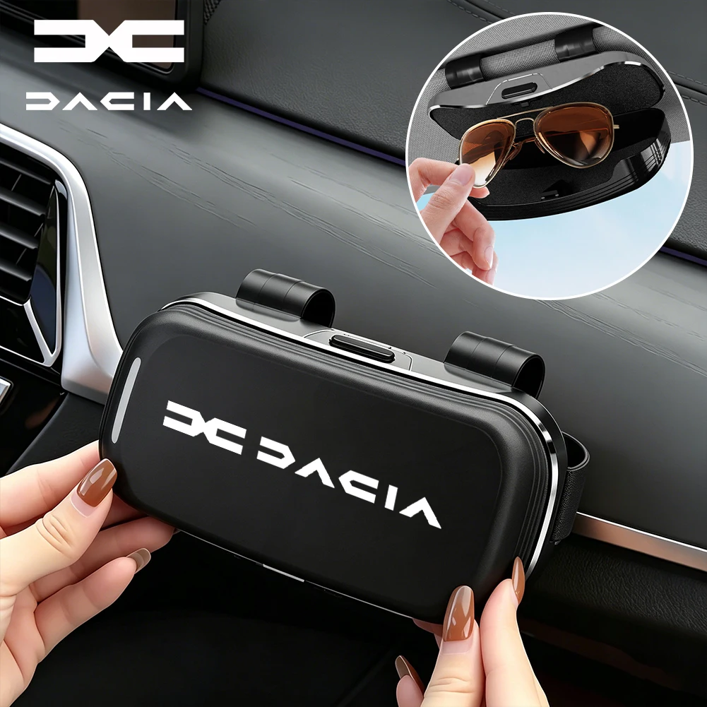 Image of Auto-Sonnenblenden-Brillenbox, Auto-Sonnenbrillen-Aufbewahrungsbox für Dacia Sandero Stepway Duster Logan Jogger Bigster Spring Dokker / Schlüsselanhänger