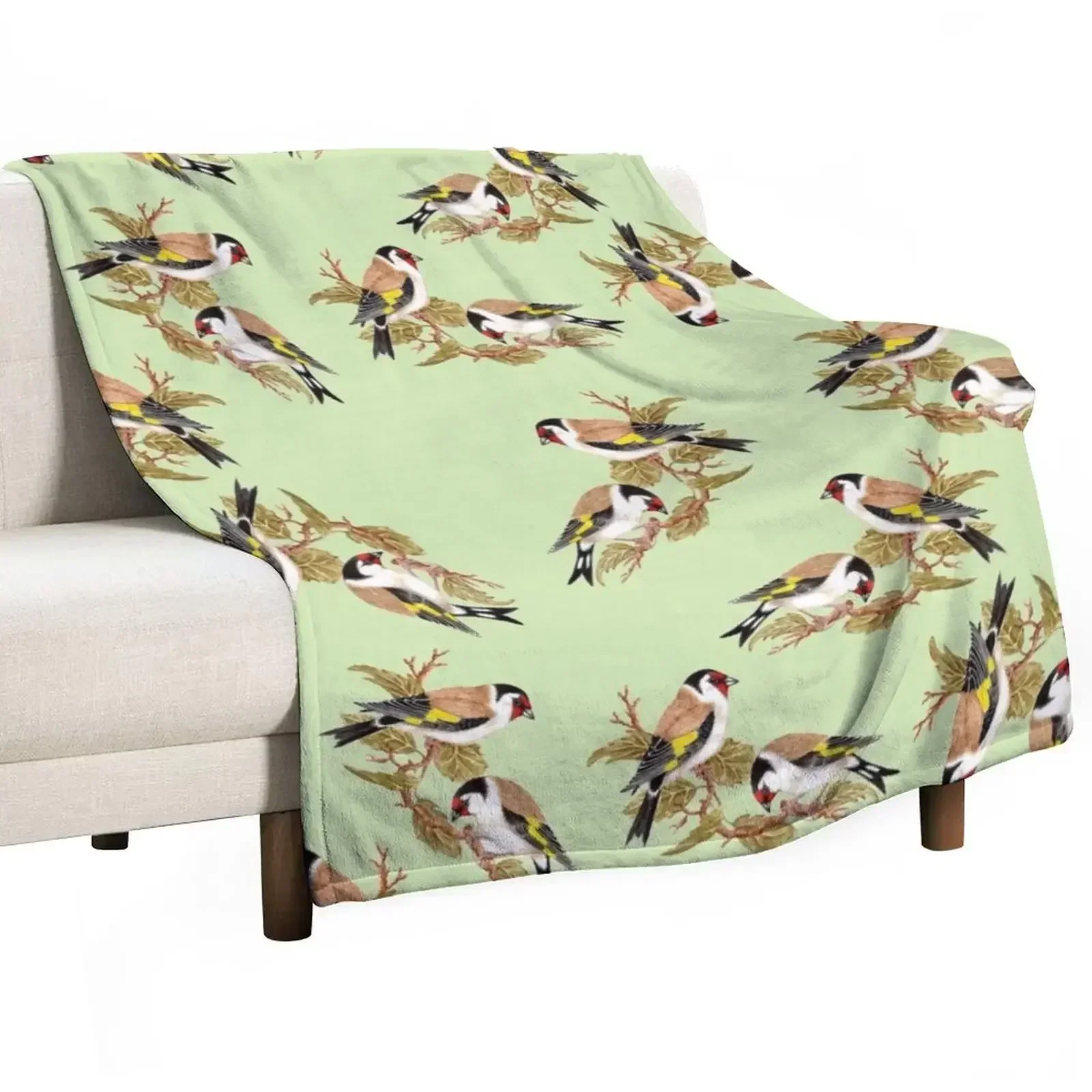 A Charm of Goldfinches! Throw Blanket Luxury Designer decorative Blankets