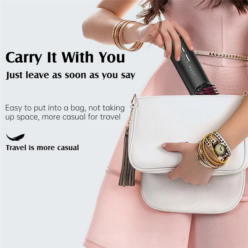 

Перезаряжаемый выпрямитель для волос, отрицательный выпрямитель для вьющихся волос, электрическая расческа для завивки волос двойного назначения-A54Q