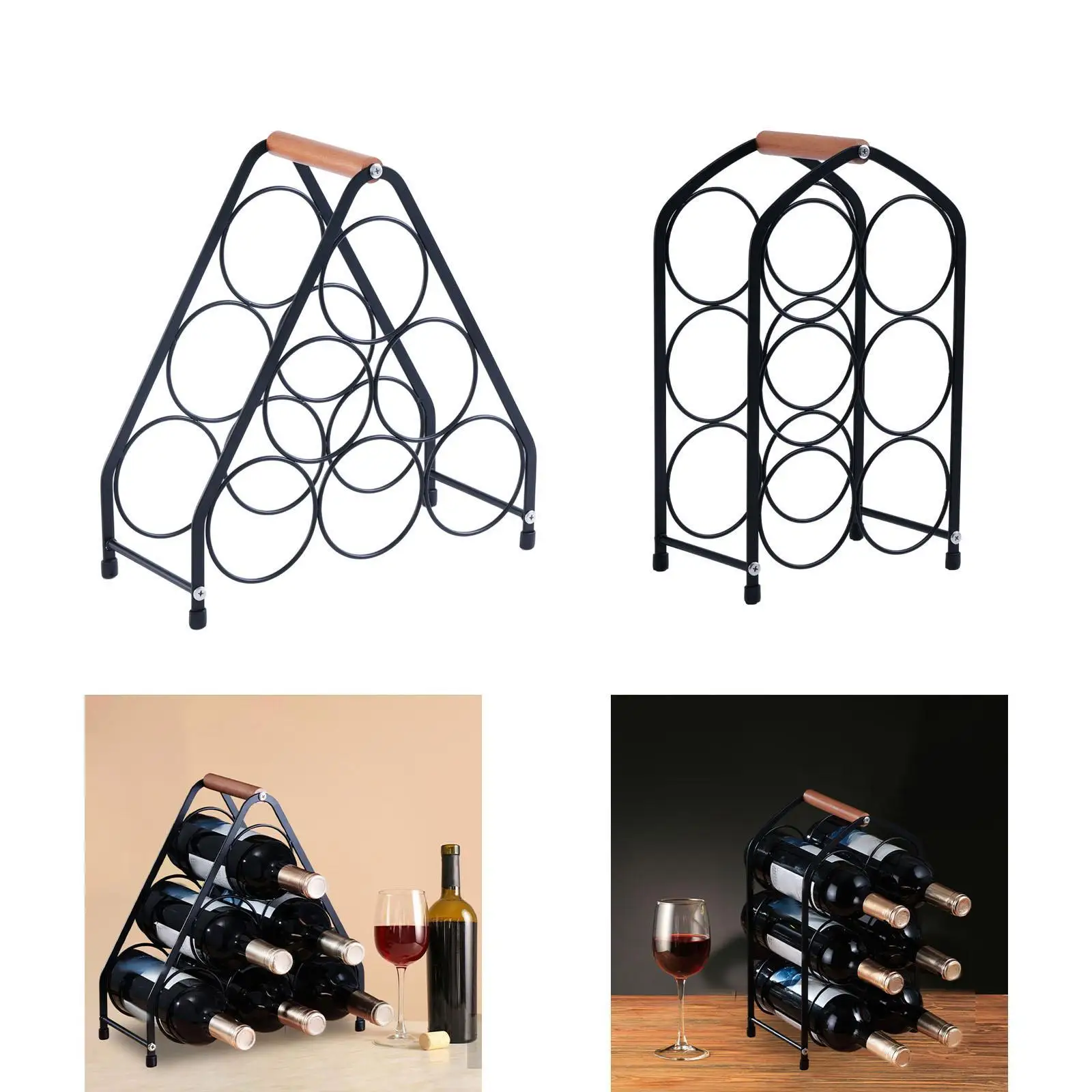 Wine Rack Wine Carrier Decorative Sturdy Drink Carrier,Wine Bottle Holder,Wine Shelf,for Hotel Hallway Restaurant Dining Room image 4