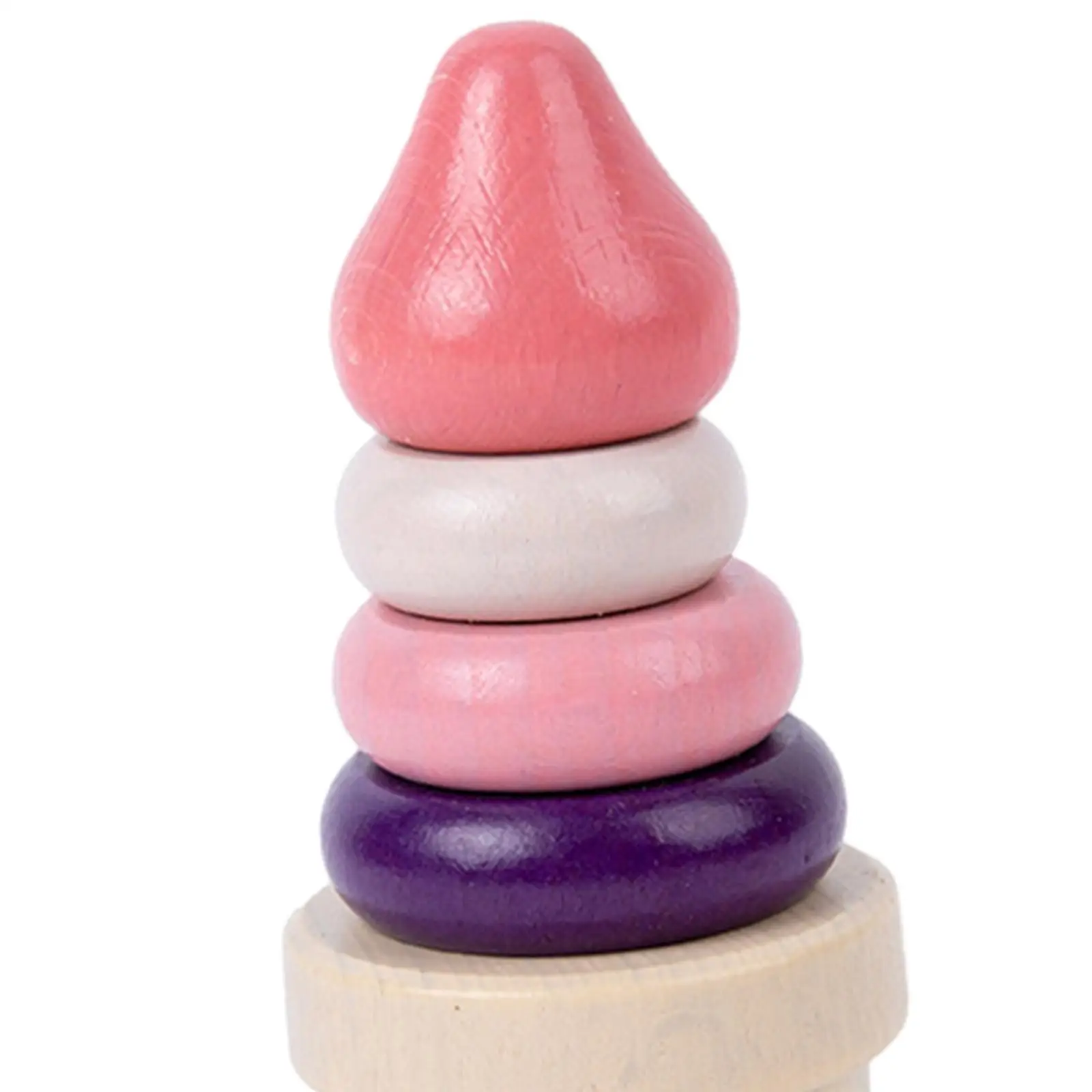 Montessori Ice Cream Stacker Toy Wooden Balancing Blocks Game Educational Preschool Learning Gift for Kids Toddlers Fine Motor