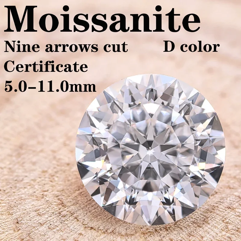

Moissanite Nine Arrows Cut D Color VVS1 Wholesale for Jewelry Making DIY Ring Necklace Earrings Main Materials with Certificate