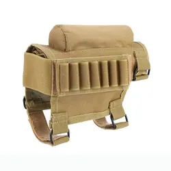 Buttstock Cheek Rest Shell Holder RIfle Stock Ammo Bullet Cartridge Pouch Outdoor Shooting Hunting Gun Accessories Bag