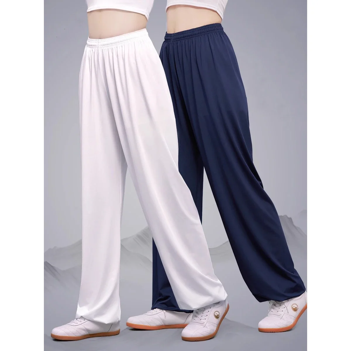 

Tai Chi Pants Kung Fu Martial Art Pants Milk Shreds Elastic Yoga Pants Trousers Taiji Lounge Pant Quick-Drying Breathable