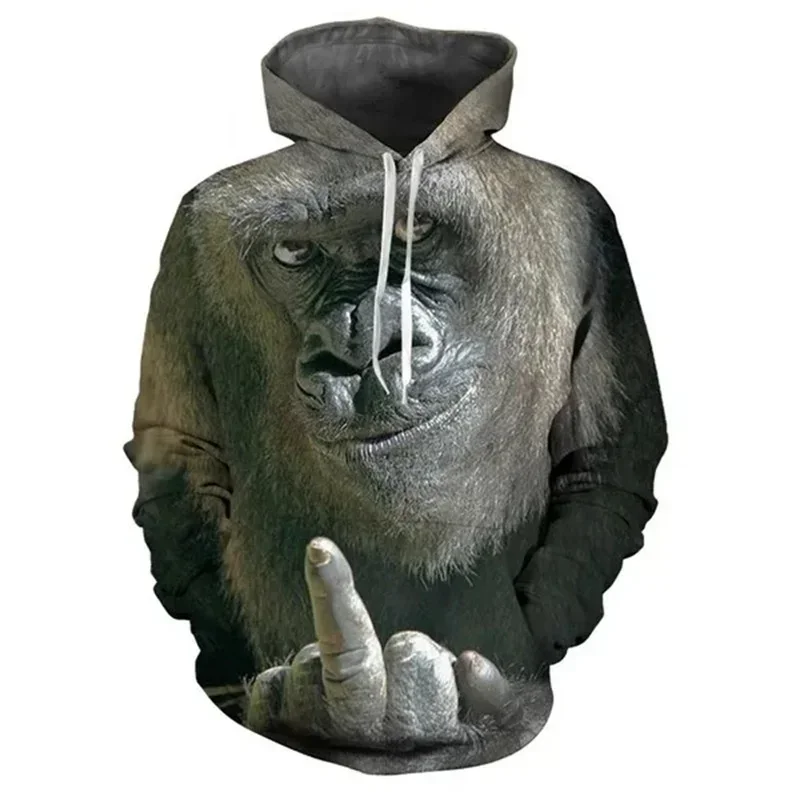 Autumn gorilla funny hooded sweatshirt