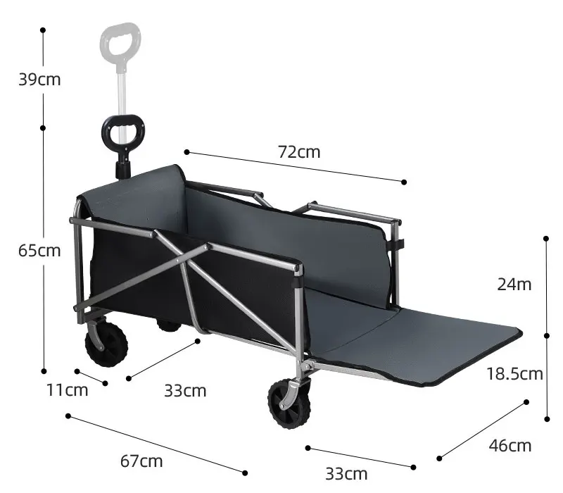 

OEM Supported Portable Foldable Camping Trailer Outdoor Folding Trolley for Storage and Shopping