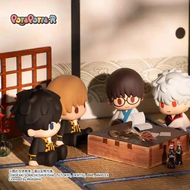 정품 재고 있음 Potepotte-R Gintama Drop Glue Sitting Series 블라인드 박스 애니메이션 클래식 트렌디 Acg 상품 장난감 깜짝 카와이 선물