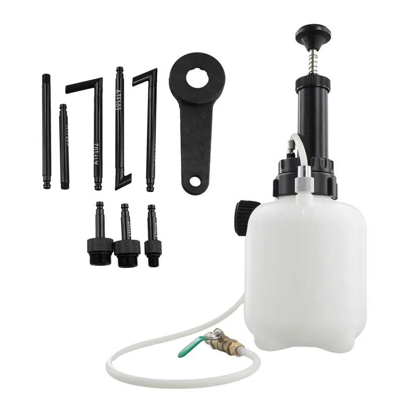 Manuelles Getriebeöl-Füllsystem, Flüssigkeitspumpenwerkzeug, 3 l, mit Adapter, Bremsölflasche (A)