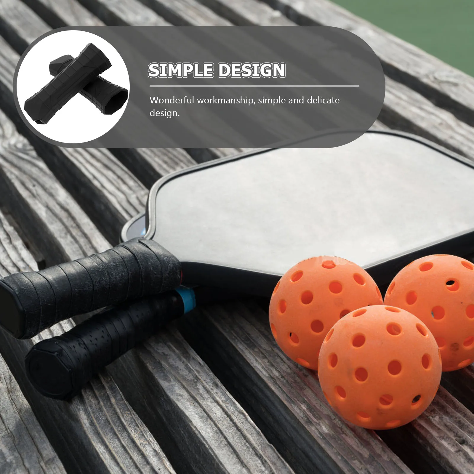 

2pcs Anti-Slip Silicone Handle Grip Sleeve for Paddle Racket Wrapping Band Replacement Sport Toy Tennis Badminton Racquet