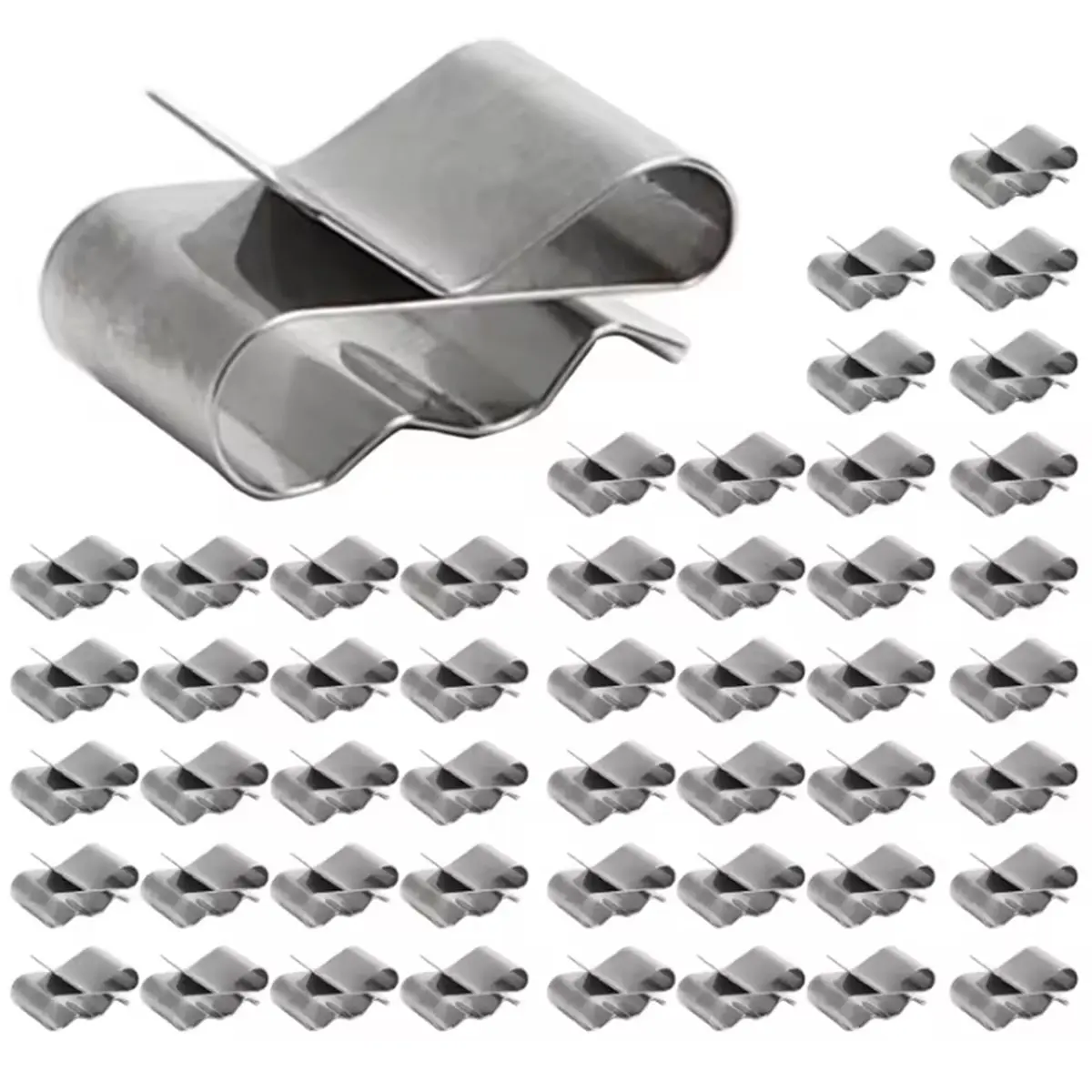 ABZT 50Pcs Solar Panel Wire Clip Stainless Steel Cable Clips Kit PV Module Wire Management for Solar Application Trailer Boat