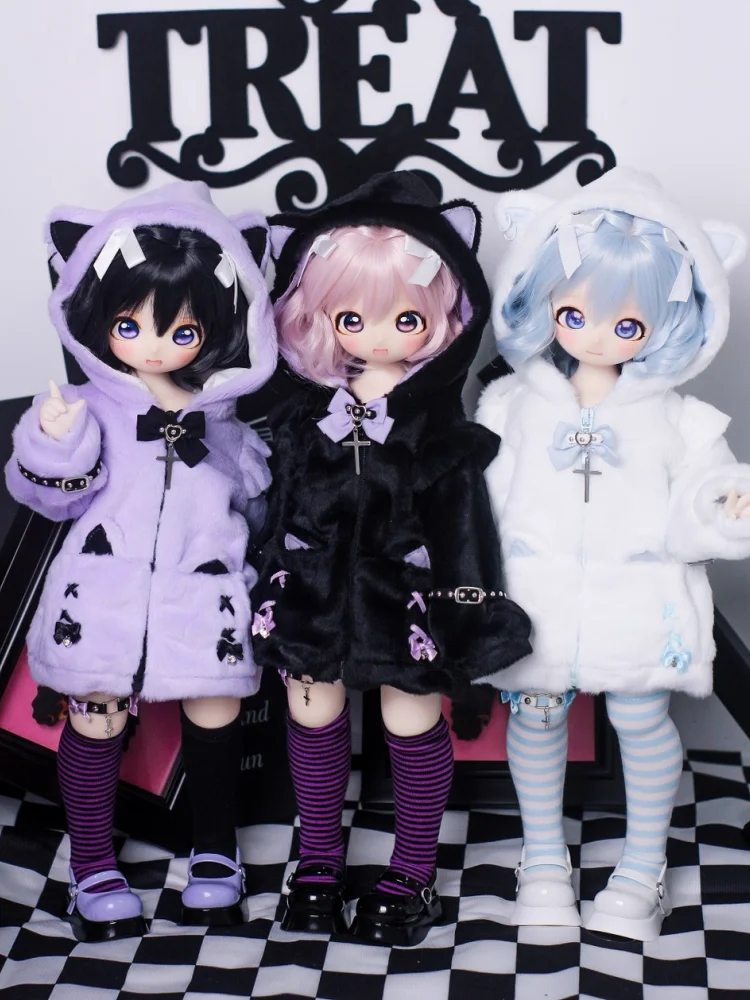 ชุดเสื้อโค้ทฤดูหนาวน่ารักสำหรับตุ๊กตา BJD ขนาด 1/4 MSD MDD ของเล่นใหม่ ชุดแต่งตัวตุ๊กตา ของขวัญ ชุด DIY (เฉพาะเสื้อผ้า ไม่มีตุ๊กตา)