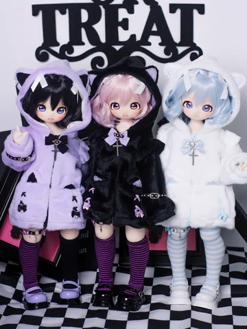 Nouveauté BJD vêtements de poupée pour 1/4 MSD MDD poupée hiver doux manteau ensemble poupée habiller cadeau bricolage vêtements (robes uniquement pas de poupée)