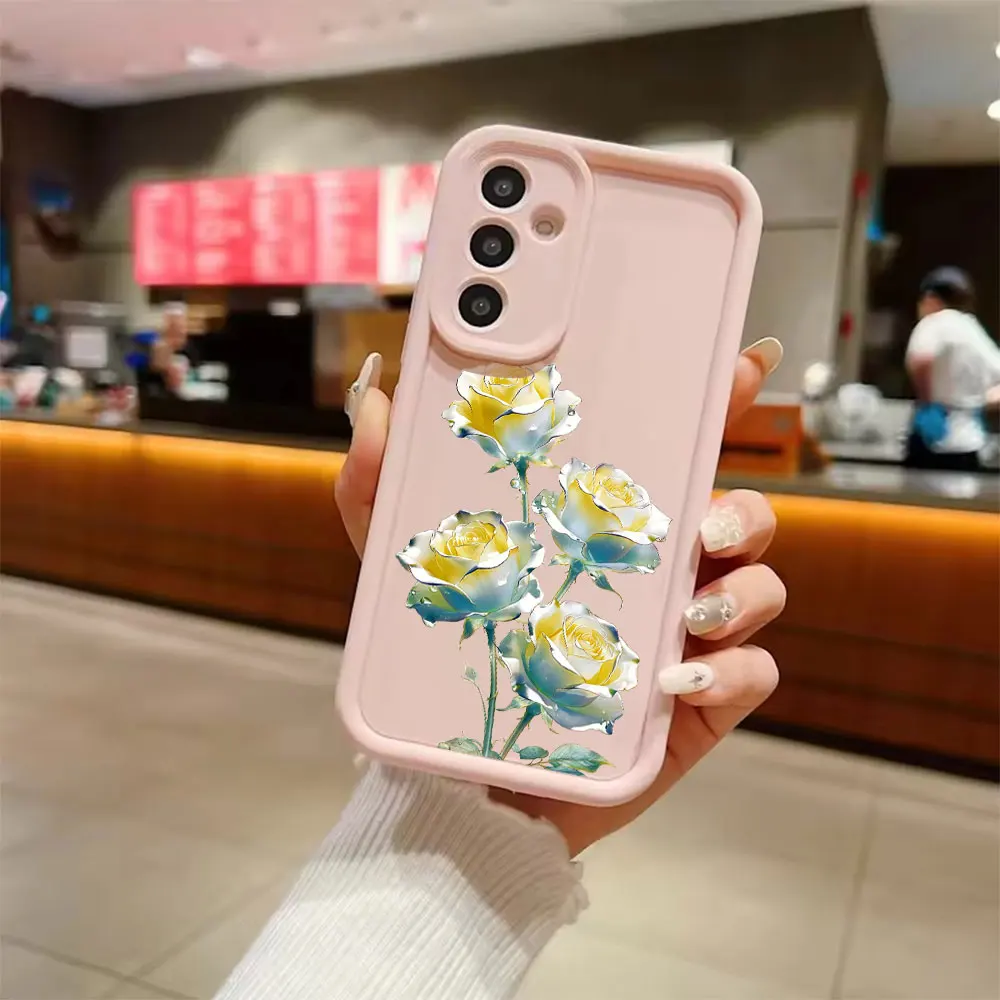 Silicone Beauty Rose Flower Pattern Case For Samsung Galaxy A73 A72 A71 A56 A55 A54 A53 A52 A52s A50 A50s 5G 4G  Soft TPU Cover view 6