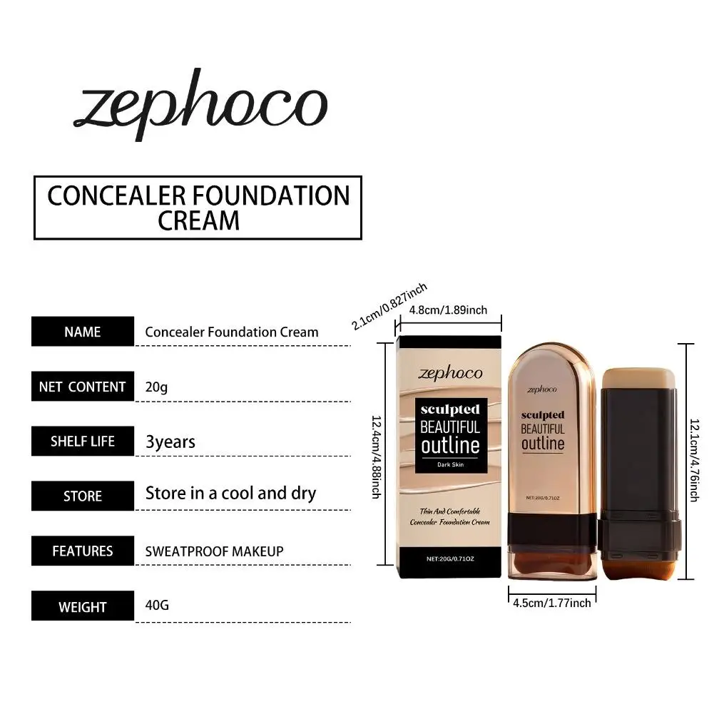 كريم أساس ZEPHOCO Eraser Stick Water Moist Light Concealer لتغطية حب الشباب وتهديف الوجه ومكياج التجميل #6