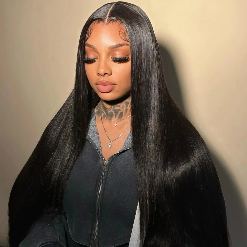 

15A Super Double Drawn 13x4 13x6 Real HD Frontal Lace Human Remy Hair Pre Plucked Bone Straight Hair For Women Glueless Wigs