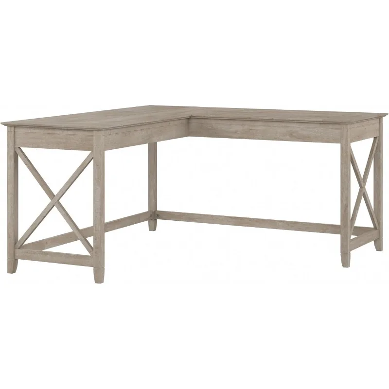 L Shaped Desk, 60-inch Modern Farmhouse Writing Desk for Home Office