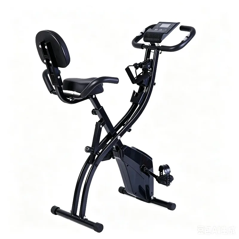 Foldable 2-in-1 Exercise Bike 8-Level Adjustable Magnetic Resistance Quiet Home Exercise Bike